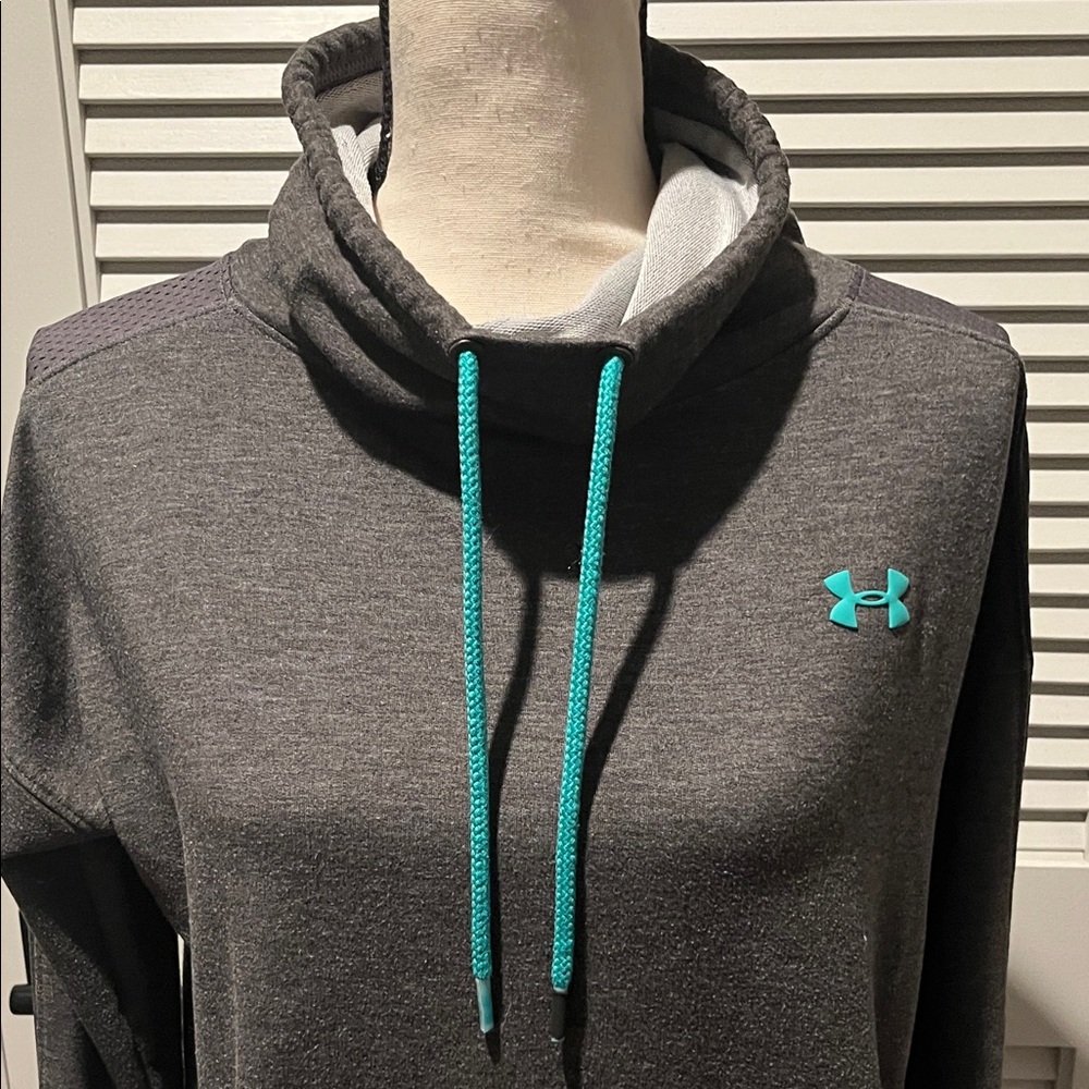 Under Armour Charcoal Sweatshirt with Aqua Accents - Picture 2 of 6
